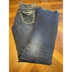 Silver SUKI High Slim Boot Stretch 36 Thick Stitch Whisking Flap Pocket Womens